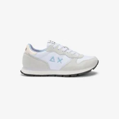 Clearance Sneaker Girl's Ally in suede e nylon bianco Bambina