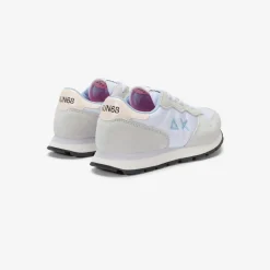Clearance Sneaker Girl's Ally in suede e nylon bianco Bambina