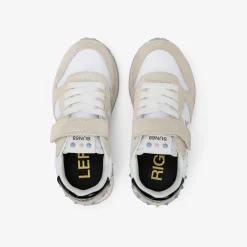 Fashion Sneaker Girl's Ally Studs in suede e nylon bianco Bambina
