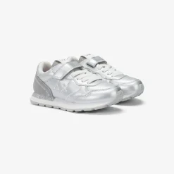 Discount Sneaker Girl's Big Ally pelle argento Bambina