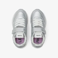 Discount Sneaker Girl's Big Ally pelle argento Bambina