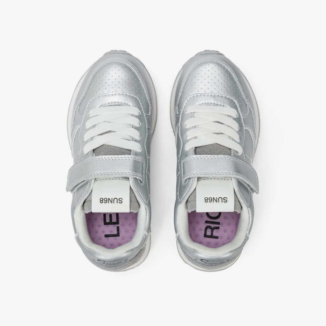 Discount Sneaker Girl's Big Ally pelle argento Bambina