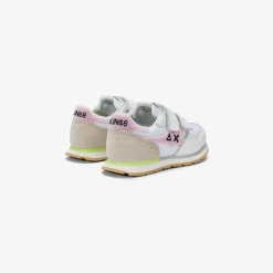 Fashion Sneaker Girl's Big Stargirl Sponge in pelle e nylon bianco e rosa Bambina