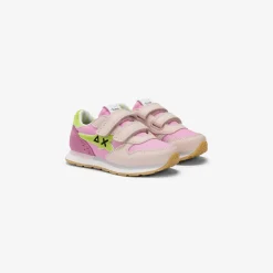Fashion Sneaker Girl's Big Stargirl Sponge in pelle e nylon rosa Bambina