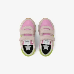 Fashion Sneaker Girl's Big Stargirl Sponge in pelle e nylon rosa Bambina