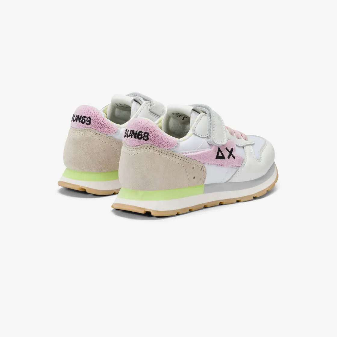 Sale Sneaker Girl's Big Stargirl Sponge in pelle e nylon bianco e rosa Bambina