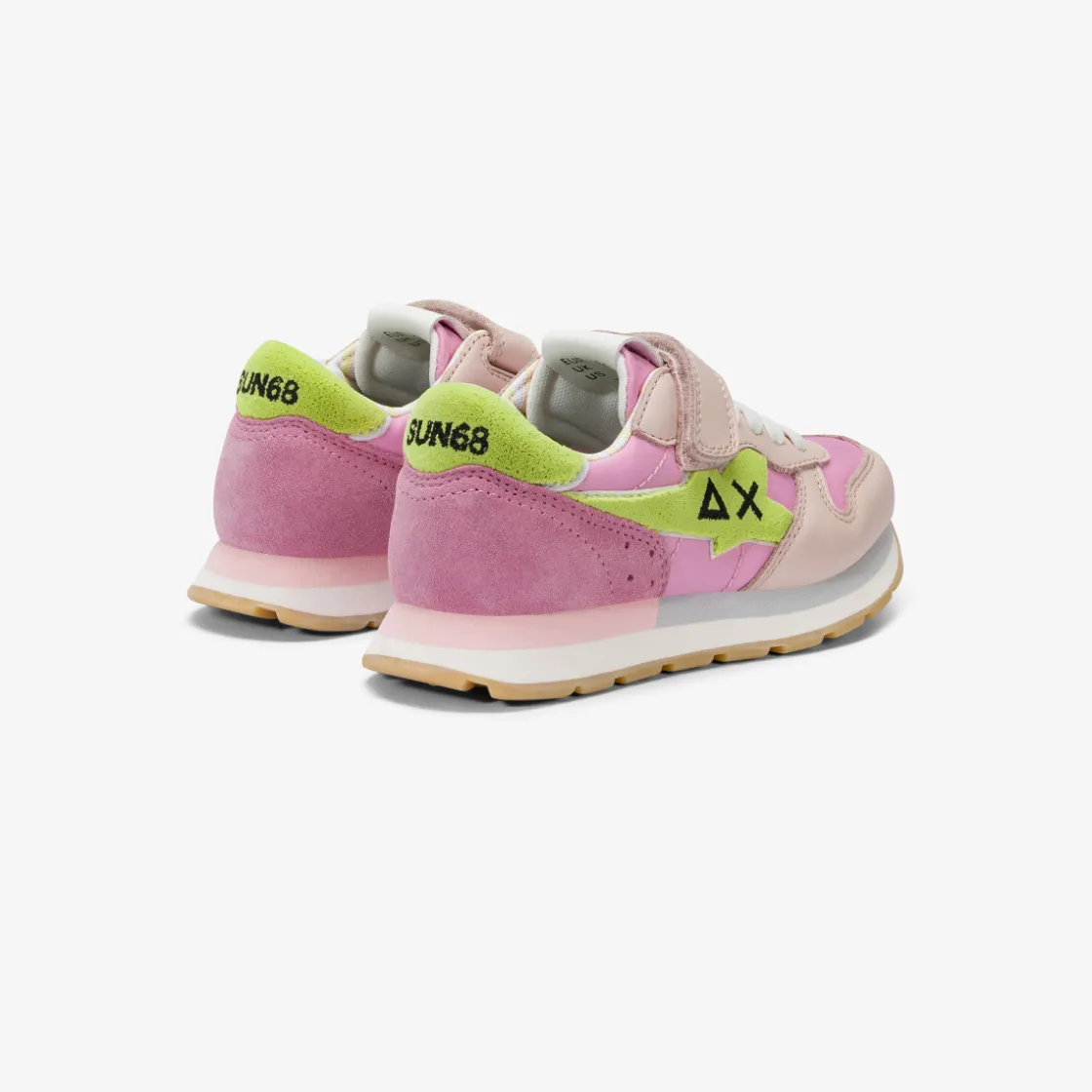 New Sneaker Girl's Big Stargirl Sponge in pelle e nylon rosa Bambina