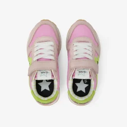 New Sneaker Girl's Big Stargirl Sponge in pelle e nylon rosa Bambina