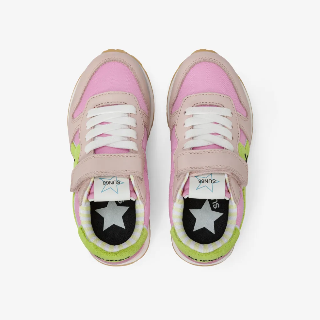 New Sneaker Girl's Big Stargirl Sponge in pelle e nylon rosa Bambina