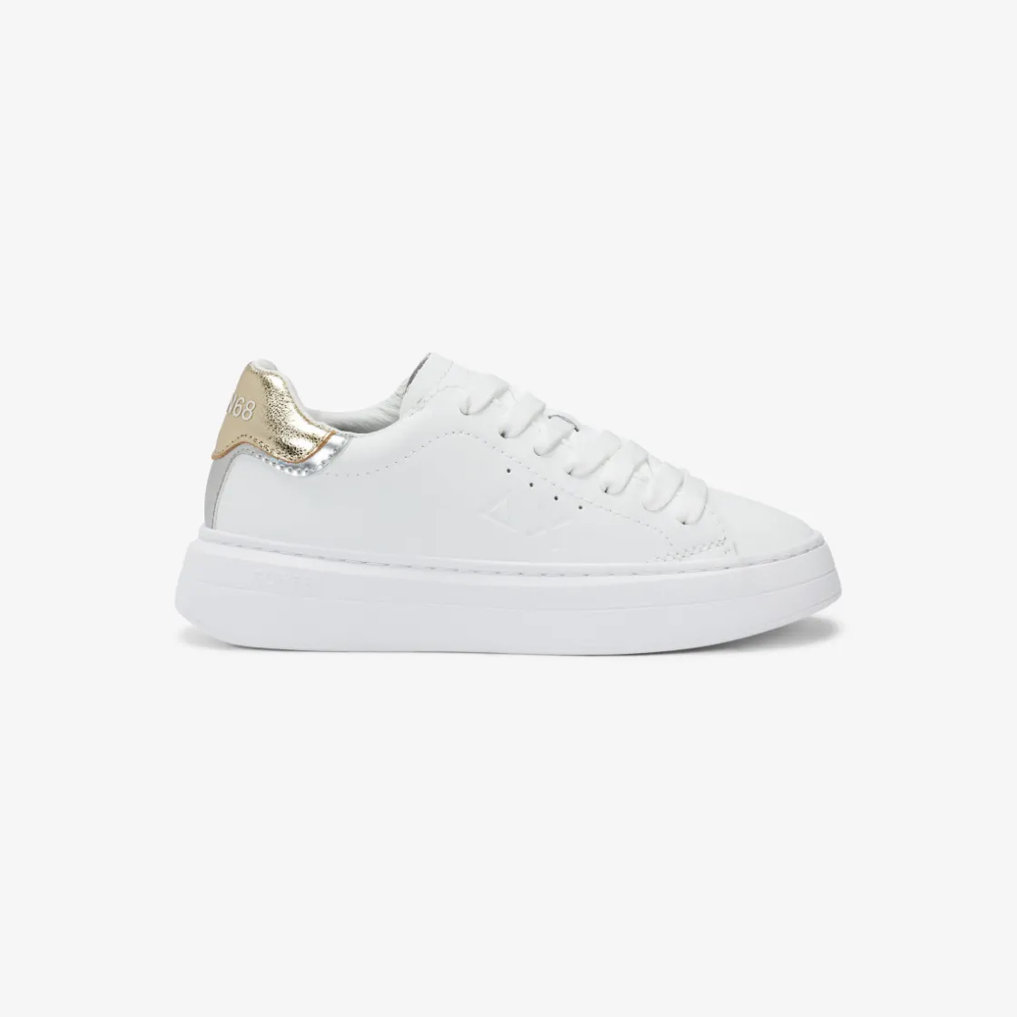 Outlet Sneaker Girl's Grace in pelle bianca e oro Bambina