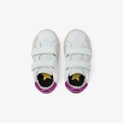 Hot Sneaker Girl's Katy in pelle bianca e fucsia Bambina