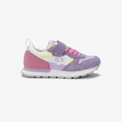 Discount Sneaker Girl's Stargirl Multicolor in suede e nylon lilla Bambina