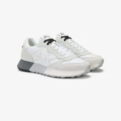 Discount Sneaker Jaki Bicolor in nylon e suede bianco Uomo Scarpe|Uomo