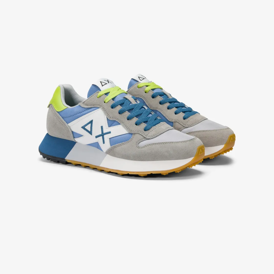 Sale Sneaker Jaki Bicolor in nylon e suede grigio chiaro e avio Uomo Scarpe|Uomo