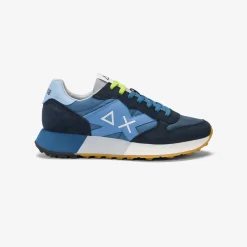 Fashion Sneaker Jaki Bicolor in nylon e suede blu navy e avio scuro Uomo Scarpe|Uomo