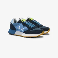 Fashion Sneaker Jaki Bicolor in nylon e suede blu navy e avio scuro Uomo Scarpe|Uomo