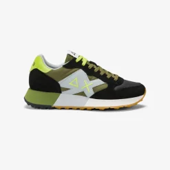 Best Sneaker Jaki Bicolor in nylon e suede nero e verde militare Uomo Scarpe|Uomo