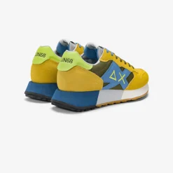 Outlet Sneaker Jaki Bicolor in nylon e suede giallo e verde militare Uomo Scarpe|Uomo