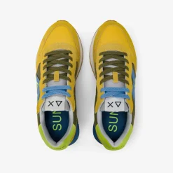 Outlet Sneaker Jaki Bicolor in nylon e suede giallo e verde militare Uomo Scarpe|Uomo