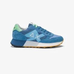 Hot Sneaker Jaki Bicolor in nylon e suede avio e avio scuro Uomo Scarpe|Uomo