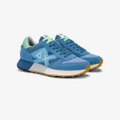 Hot Sneaker Jaki Bicolor in nylon e suede avio e avio scuro Uomo Scarpe|Uomo