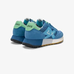 Hot Sneaker Jaki Bicolor in nylon e suede avio e avio scuro Uomo Scarpe|Uomo