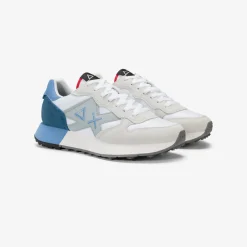 New Sneaker Jaki in nylon e suede bianco Uomo Uomo