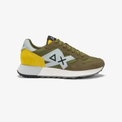 Hot Sneaker Jaki in nylon e suede verde militare Uomo Scarpe|Uomo