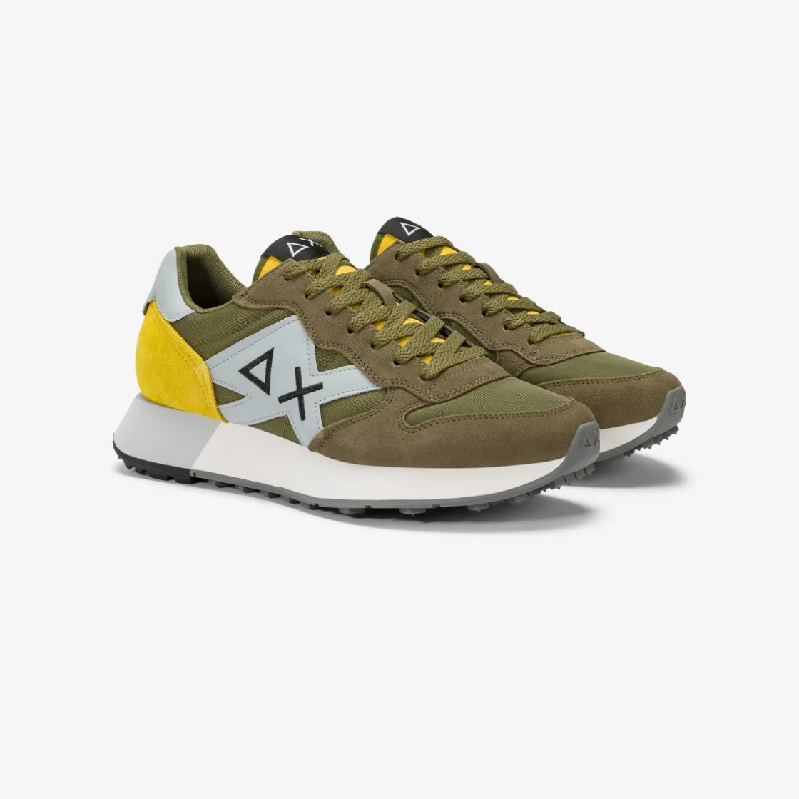 Hot Sneaker Jaki in nylon e suede verde militare Uomo Scarpe|Uomo