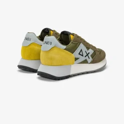 Hot Sneaker Jaki in nylon e suede verde militare Uomo Scarpe|Uomo