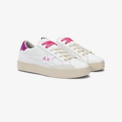 Best Sneaker Katy in pelle bianca e fucsia Donna Scarpe|Donna