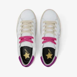 Best Sneaker Katy in pelle bianca e fucsia Donna Scarpe|Donna