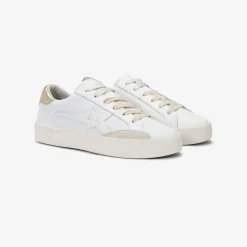 Hot Sneaker Katy in pelle bianca e oro Donna Scarpe|Donna