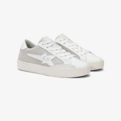 Online Sneaker Katy in pelle bianca e argento Donna Scarpe|Donna
