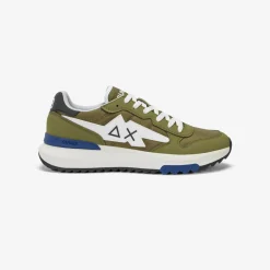 Sale Sneaker Niki in nylon e PU verde militare Uomo Scarpe|Uomo