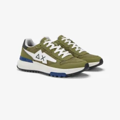 Sale Sneaker Niki in nylon e PU verde militare Uomo Scarpe|Uomo