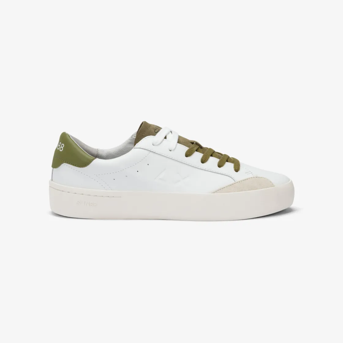 Discount Sneaker Street in pelle bianca e verde militare Uomo Scarpe|Uomo