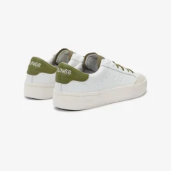 Discount Sneaker Street in pelle bianca e verde militare Uomo Scarpe|Uomo