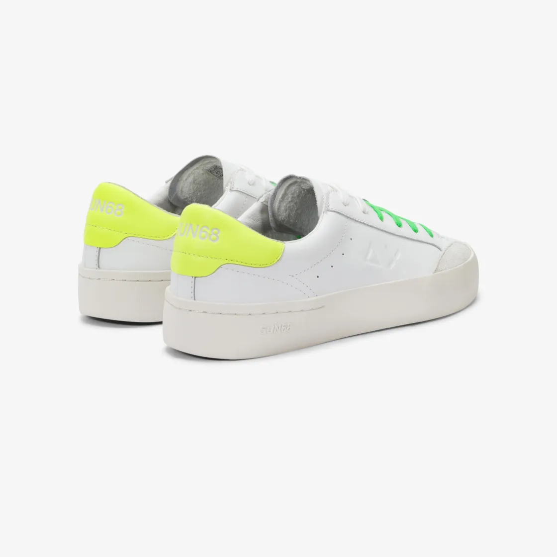 Best Sneaker Street in pelle bianca e giallo fluo Uomo Scarpe|Uomo