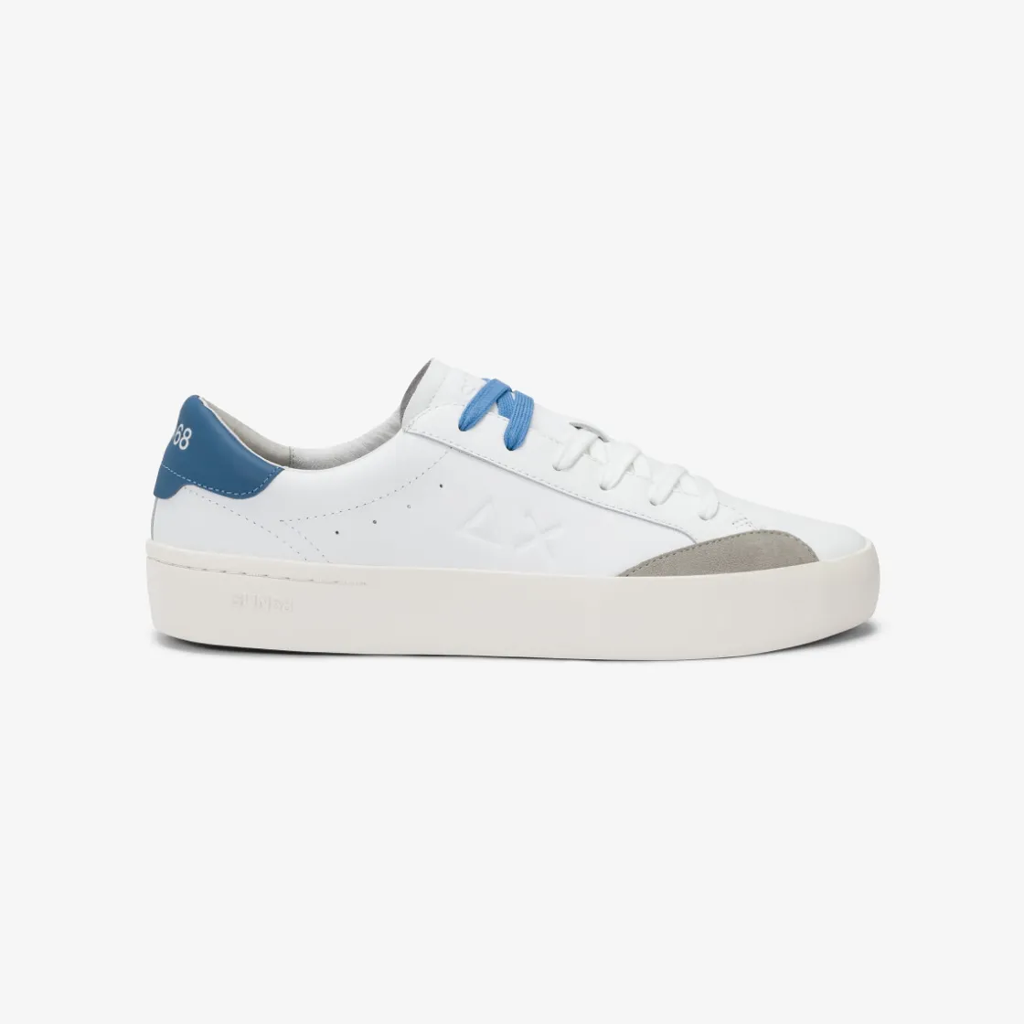 Fashion Sneaker Street in pelle bianca panna e avio scuro Uomo Scarpe|Uomo