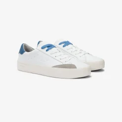Fashion Sneaker Street in pelle bianca panna e avio scuro Uomo Scarpe|Uomo