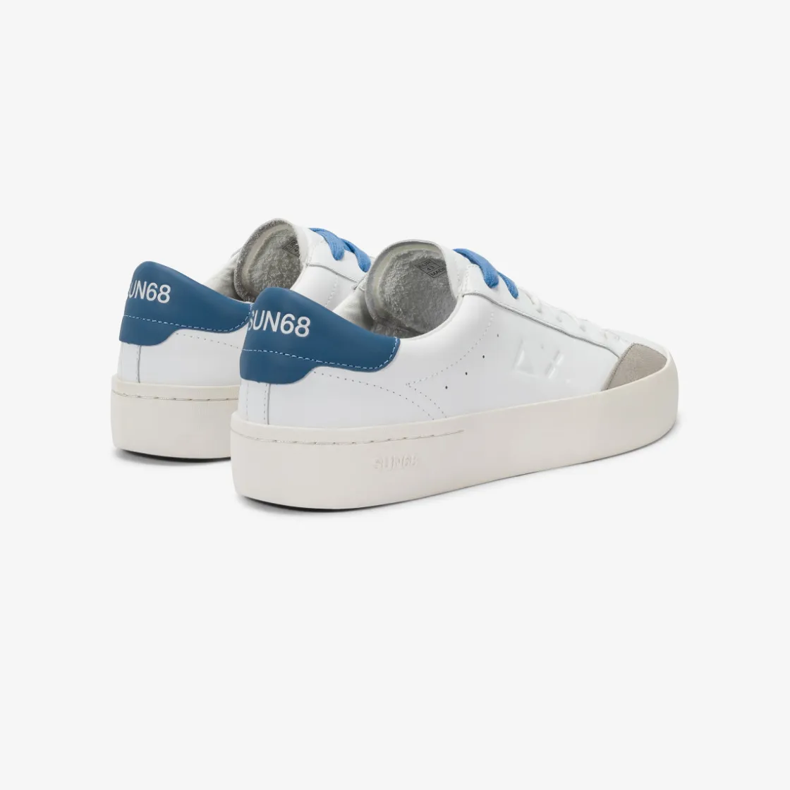 Fashion Sneaker Street in pelle bianca panna e avio scuro Uomo Scarpe|Uomo