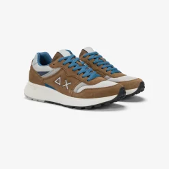 Discount Sneaker Sun Daddy in nylon e suede marrone Uomo Scarpe|Uomo
