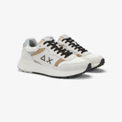 Online Sneaker Sun Daddy in nylon e suede bianco panna Uomo Scarpe|Uomo