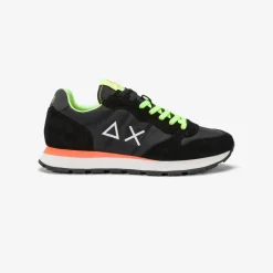 Clearance Sneaker Tom Fluo in nylon e suede nero Uomo Uomo