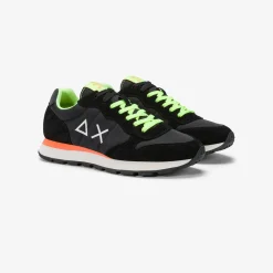 Clearance Sneaker Tom Fluo in nylon e suede nero Uomo Uomo