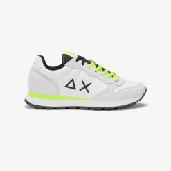 New Sneaker Tom Fluo in nylon e suede bianco Uomo Scarpe|Uomo