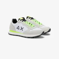 New Sneaker Tom Fluo in nylon e suede bianco Uomo Scarpe|Uomo