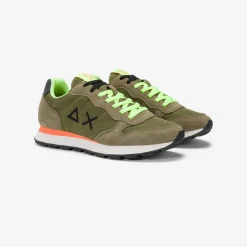 Discount Sneaker Tom Fluo in nylon e suede verde militare Uomo Scarpe|Uomo