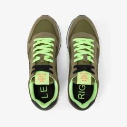 Discount Sneaker Tom Fluo in nylon e suede verde militare Uomo Scarpe|Uomo
